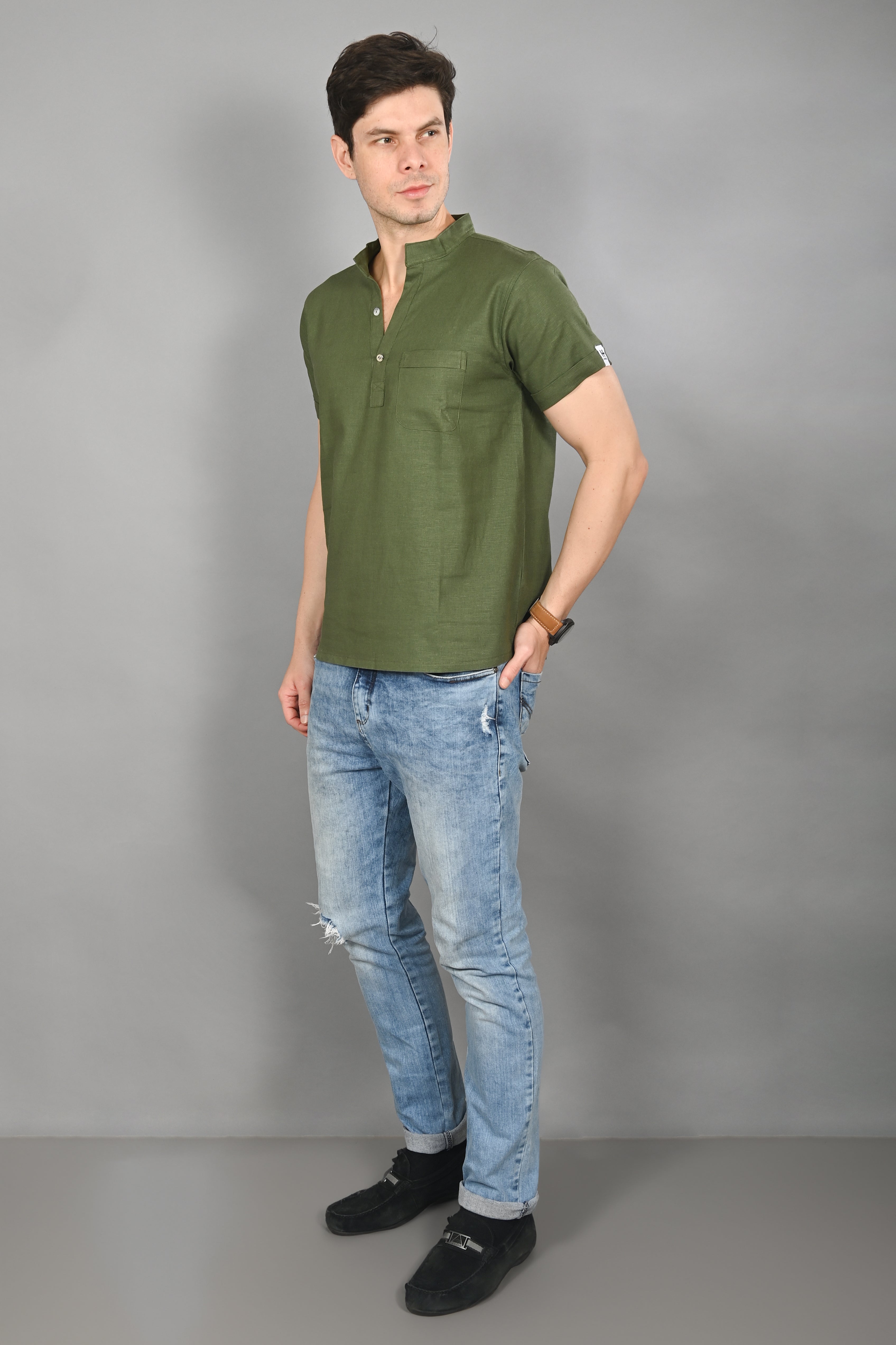 Men's Olive Casual Shirt